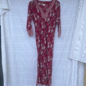 🇫🇷 Red Floral Cotton Maxi Dress